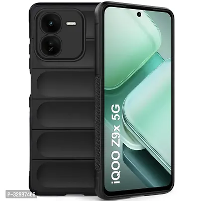 Lilliput Back Cover For IQOO Z9X 5G (Matte Soft Silicon Wave Case - Black)