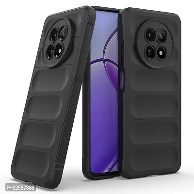 Lilliput Back Cover For REALME 12X 5G (Matte Soft Silicon Wave Case - Black)