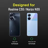 Lilliput Back Cover For REALME C55, REALME NARZO N55 (Matte Soft Silicon Wave Case - Black)-thumb1