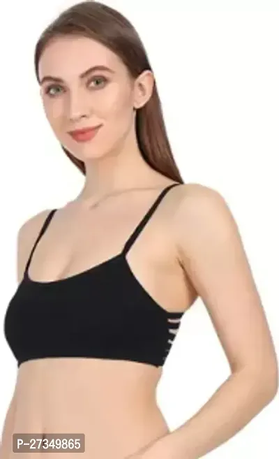 Stylish Black Cotton Blend Solid Bras For Women-thumb0