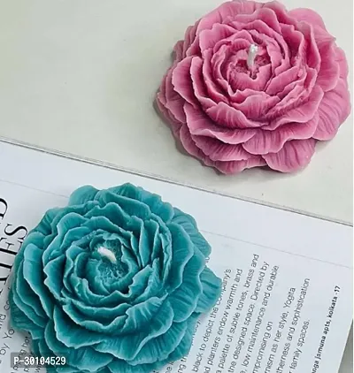 Peony Flower Candle Pack of 2-thumb0