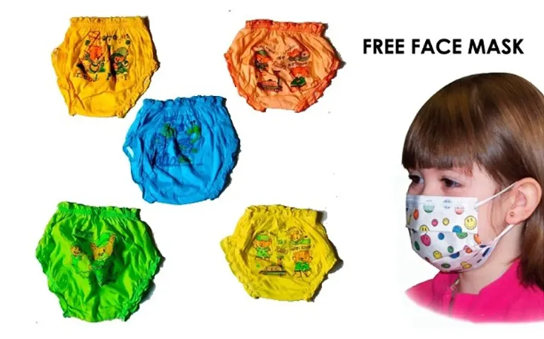 Free Mask ! With Pack Of 5 Printed Briefs