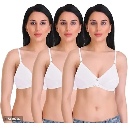 Women Solid Bra Pack of 3-thumb0