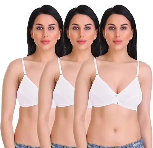 Women Solid Bra Pack of 3