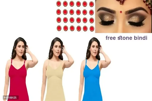 Girls cotton bra camisole slips with free bindi-thumb0