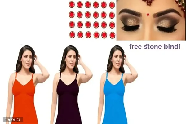Girls cotton bra camisole slips with free bindi-thumb0