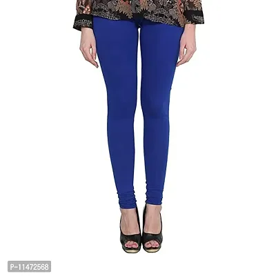 Fabulous Blue Cotton Solid Leggings For Women