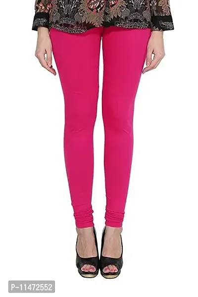 Fabulous Dark Pink Cotton Solid Leggings For Women-thumb0