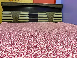 Jainco Decor Baby Plastic Sheet/Bed Protecting Mat/Rubber Sheet/Mattress Protector, Waterproof Bed Sheet (75x72 inch) PVC (Pink, White)-thumb1