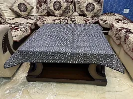 Jainco Decor Waterproof Square 4 Seater Table Cover for Center Table, Dining Table Cloth (48"" x 48"", Black, Stitched Border)-thumb2