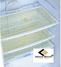 Jainco Decor ? Multipurpose PVC Anti Fridge Mat Jali/Drawer Mats Jali/Placemat Jali (Yellow Fridge Mat (Pack of 3))-thumb1