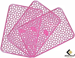 Jainco Decor ? Multipurpose PVC Anti Fridge Mat Jali/Drawer Mats Jali/Placemat Jali (Pink Fridge Mat (Pack of 3))-thumb1