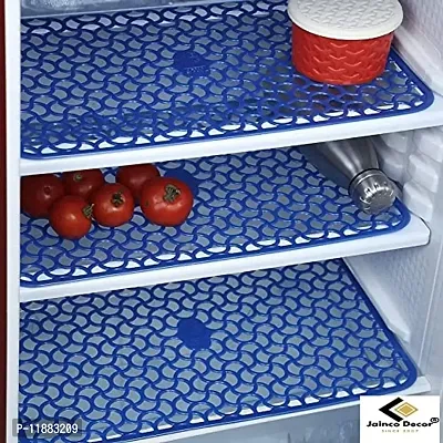 Jainco Decor ? Multipurpose PVC Anti Fridge Mat Jali/Drawer Mats Jali/Placemat Jali (Navy Blue Fridge Mat (Pack of 6))