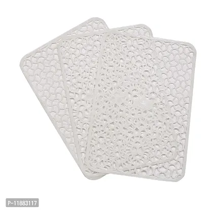 Jainco Decor ? Multipurpose PVC Anti Fridge Mat Jali/Drawer Mats Jali/Placemat Jali (White Fridge Mat (Pack of 3))-thumb2