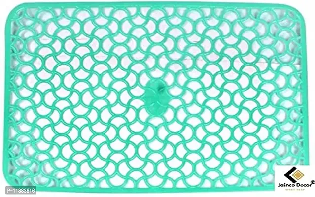 Jainco Decor ? Multipurpose PVC Anti Fridge Mat Jali/Drawer Mats Jali/Placemat Jali (Green Fridge Mat (Pack of 6))