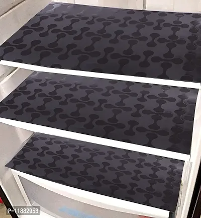Jainco Decor ? Dumbell Design PVC Refrigerator/Fridge Multipurpose Drawer Mat (Fridge Mat Brown (Set of 6))