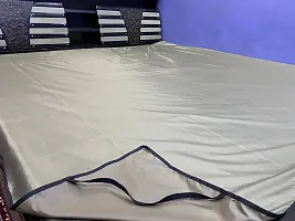 Jainco Decor Double Bed Mattress Protector Waterproof Bedsheet (72 x 75 PVC Anti Slip) Light Brown-thumb2