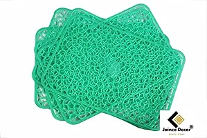 Jainco Decor ? Multipurpose PVC Anti Fridge Mat Jali/Drawer Mats Jali/Placemat Jali (Green Fridge Mat (Pack of 6))-thumb1