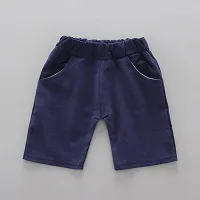Blue Printed Cotton Blend Shirt and Shorts Set-thumb2
