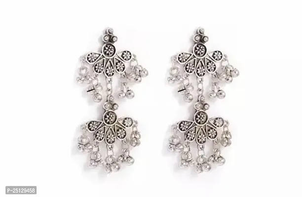 Stylish German Silver Earrings For Women-thumb0