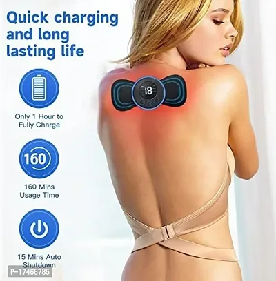 Portable Mini Neck Massager Reusable EMS Bioelectric Acupoints Microcurrent Cervical Spine Massager Ideal for Unisex Body Pain Relief