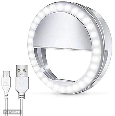 Selfie Ring Light, Rechargeable Portable Clip(white)