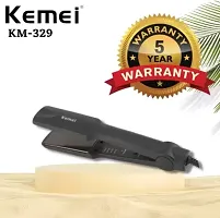 Kemei KM 329 Ceramic Professional Electric Hair Straightener S3 Hair Straightener  (Black) pack of 1-thumb1