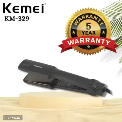Kemei KM 329 Ceramic Professional Electric Hair Straightener S3 Hair Straightener  (Black) pack of 1-thumb2