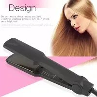 Kemei KM 329 Ceramic Professional Electric Hair Straightener S3 Hair Straightener  (Black) pack of 1-thumb3