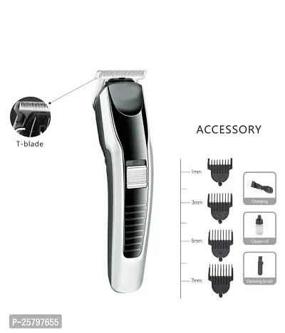 AT-538 Rechargeable Hair Beard Trimmer for Men Trendy Styler HTC Trimmer Stainless Steel(pack of 1)-thumb2