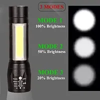 Metal Usb Rechargeable Xpe+Cob Led Zoomable Flashlight Torch Lamp Linternas(pack of 1)-thumb1