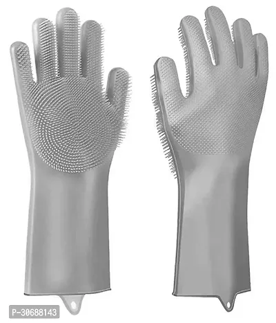 Magic Silicone Dish Washing Hand Gloves ( Pack of 1) Assorted-thumb2