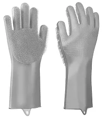 Magic Silicone Dish Washing Hand Gloves ( Pack of 1) Assorted-thumb1