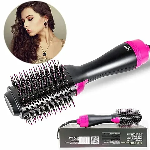 2-in-1 Salon Negative Ion Ceramic Electric Blow Rotating Straightener and Curly Comb(pack of 1)