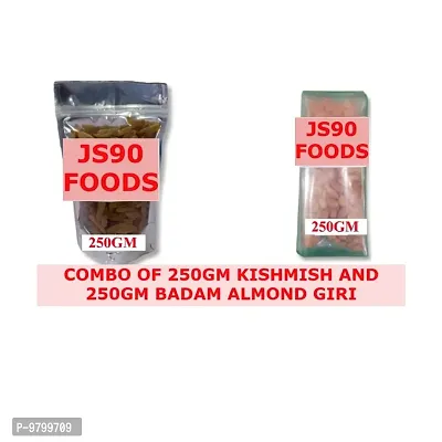 Combo of 250Gm Kishmish Raisins and 250Gm Almond Kernel Badam Giri.-thumb0