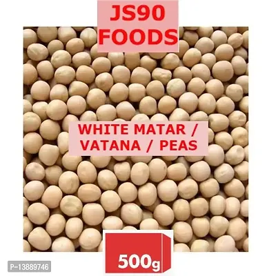 500GM White Matar , Whole , Sabut Sabat , Safed , Vatana , Peas ,  Kulcha Matar , JS90 FOODS