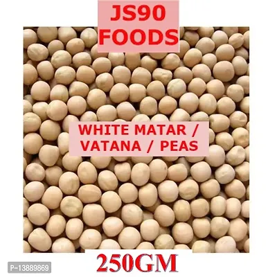 250GM White Matar , Whole , Sabut Sabat , Safed , Vatana , Peas ,  Kulcha Matar , JS90 FOODS