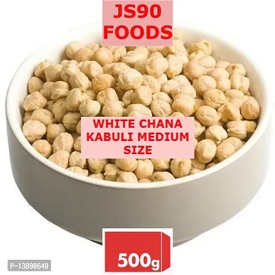 500Gm White Chana Kabuli Medium Size  ,  Dal , Pulses , Chite Chole , JS90 FOODS