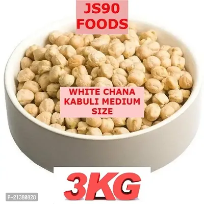 3KG White Chana Kabuli Medium Size  ,  Dal , Pulses , Chite Chole , JS90 FOODS-thumb0