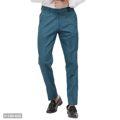 LAHSUAK Men's Poly-Viscose Blended Dark Blue Formal Trouser (Pack of 1 Trouser)-thumb0