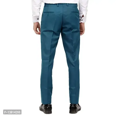 LAHSUAK Men's Poly-Viscose Blended Dark Blue Formal Trouser (Pack of 1 Trouser)-thumb2