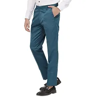 LAHSUAK Men's Poly-Viscose Blended Dark Blue Formal Trouser (Pack of 1 Trouser)-thumb2