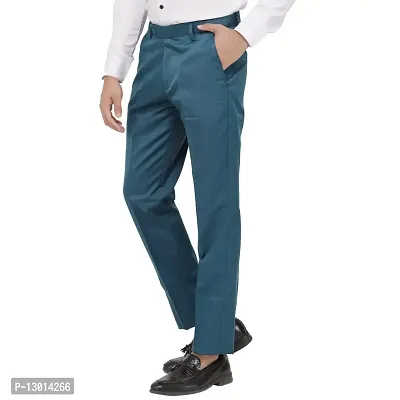LAHSUAK Men's Poly-Viscose Blended Dark Blue Formal Trouser (Pack of 1 Trouser)-thumb3