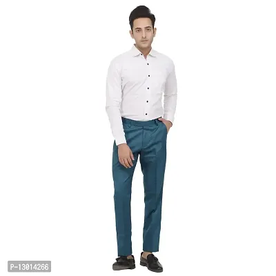 LAHSUAK Men's Poly-Viscose Blended Dark Blue Formal Trouser (Pack of 1 Trouser)-thumb5
