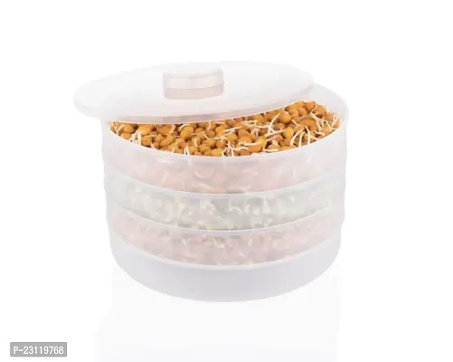Sprout Maker with 4 Compartments for Multi Purpose Use - Plastic Grocery C-thumb0