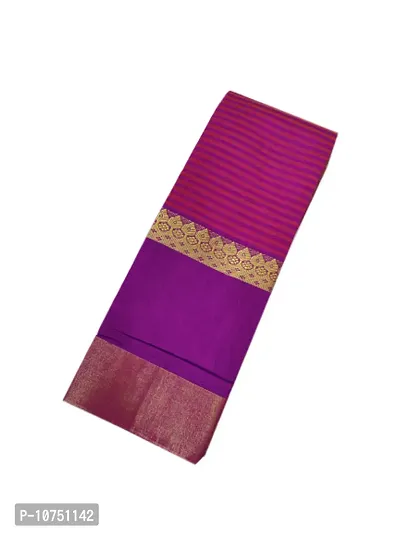 Stylish Cotton Blend Multicoloured  Saree With Blouse Piece