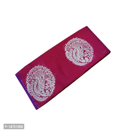 Stylish Cotton Blend Maroon  Saree With Blouse Piece-thumb0