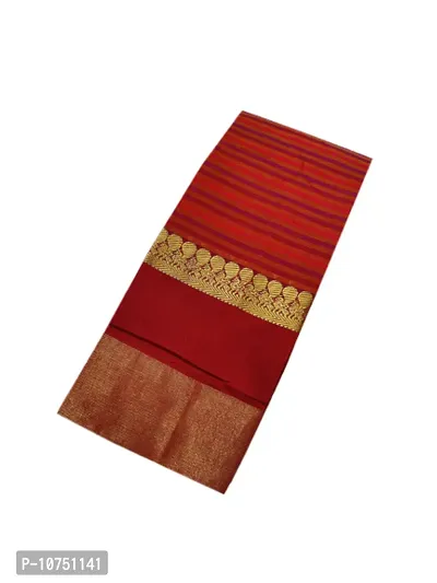 Stylish Cotton Blend Multicoloured  Saree With Blouse Piece