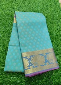 Stylish Cotton Blend Multicoloured  Saree With Blouse Piece-thumb1