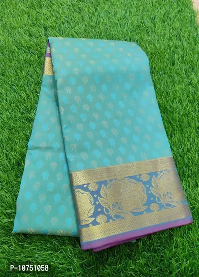 Stylish Cotton Blend Multicoloured  Saree With Blouse Piece-thumb2